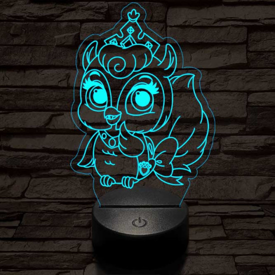 Bagoly bébi 7 színű 3D led lámpa