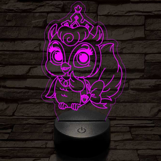 Bagoly bébi 7 színű 3D led lámpa