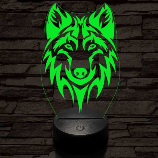 Alfa Farkas 2 7 színű 3D led lámpa