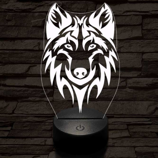 Alfa Farkas 2 7 színű 3D led lámpa