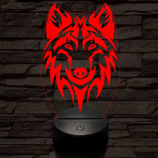 Alfa Farkas 2 7 színű 3D led lámpa