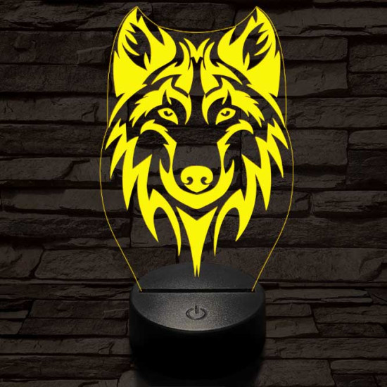 Alfa Farkas 2 7 színű 3D led lámpa