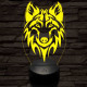Alfa Farkas 2 7 színű 3D led lámpa