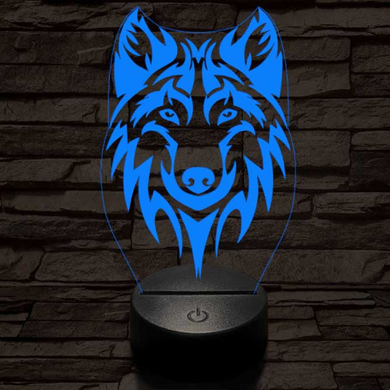 Alfa Farkas 2 7 színű 3D led lámpa