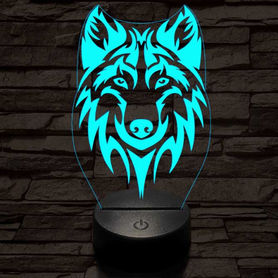 Alfa Farkas 2 7 színű 3D led lámpa