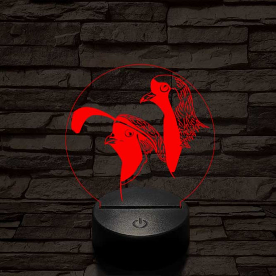 Fürj és galamb 7 színű 3D led lámpa