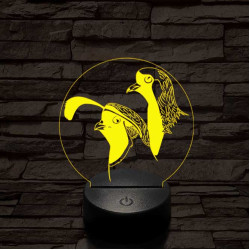 Fürj és galamb 7 színű 3D led lámpa