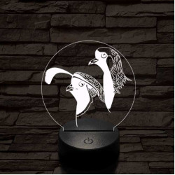 Fürj és galamb 7 színű 3D led lámpa
