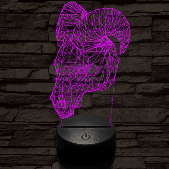 Kos fej 7 színű 3D led lámpa