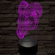 Kos fej 7 színű 3D led lámpa