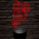 Kos fej 7 színű 3D led lámpa