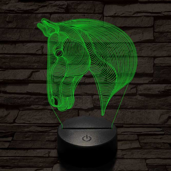 Ló fej  7 színű 3D led lámpa