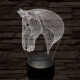 Ló fej  7 színű 3D led lámpa
