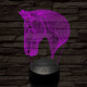 Ló fej  7 színű 3D led lámpa