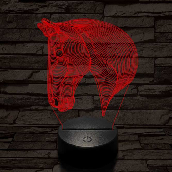 Ló fej  7 színű 3D led lámpa