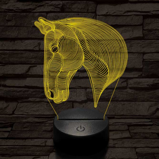 Ló fej  7 színű 3D led lámpa