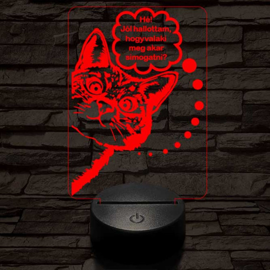 Simogatós cica 3D led lámpa