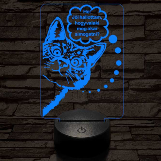 Simogatós cica 3D led lámpa