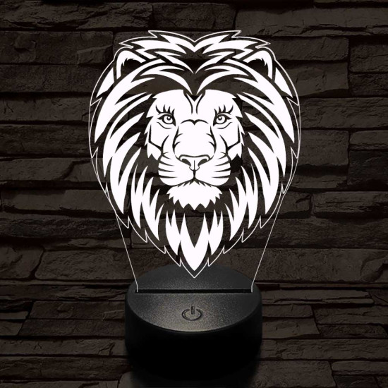 Szelíd oroszlán 3D led lámpa