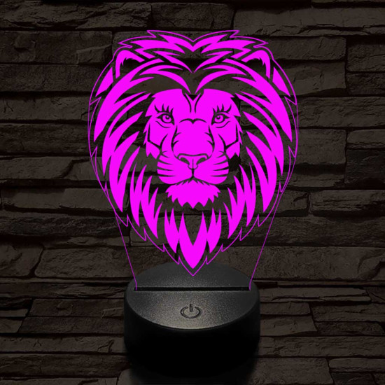 Szelíd oroszlán 3D led lámpa