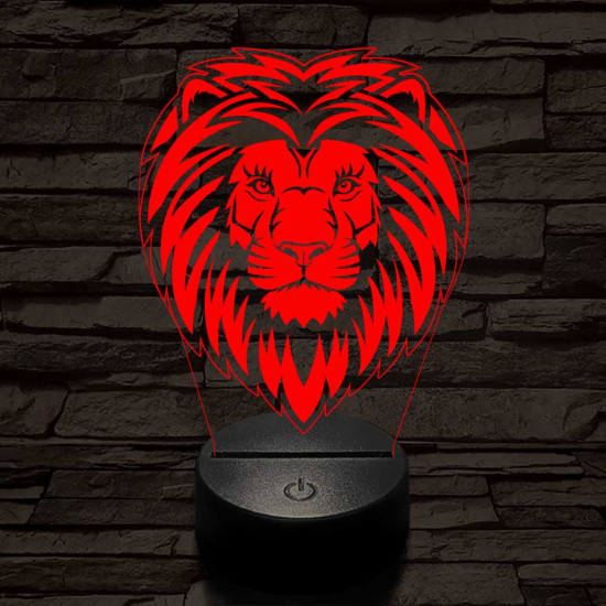 Szelíd oroszlán 3D led lámpa