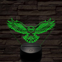 Leszálló sas szemből 7 színű 3D led lámpa