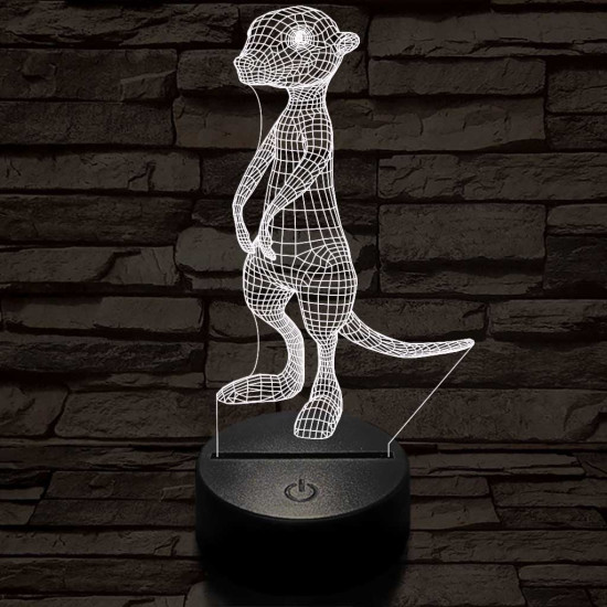 Szurikáta 7 színű 3D led lámpa