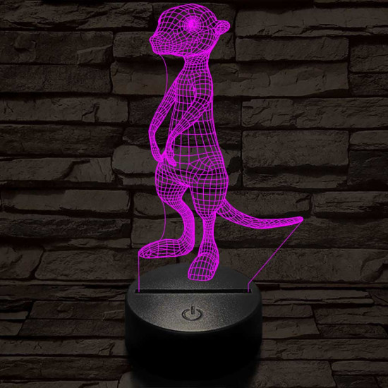 Szurikáta 7 színű 3D led lámpa