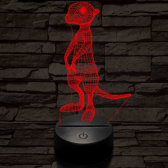 Szurikáta 7 színű 3D led lámpa