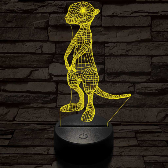 Szurikáta 7 színű 3D led lámpa