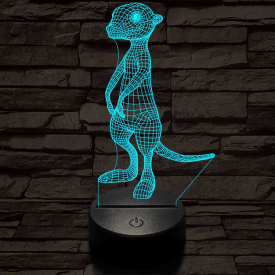 Szurikáta 7 színű 3D led lámpa