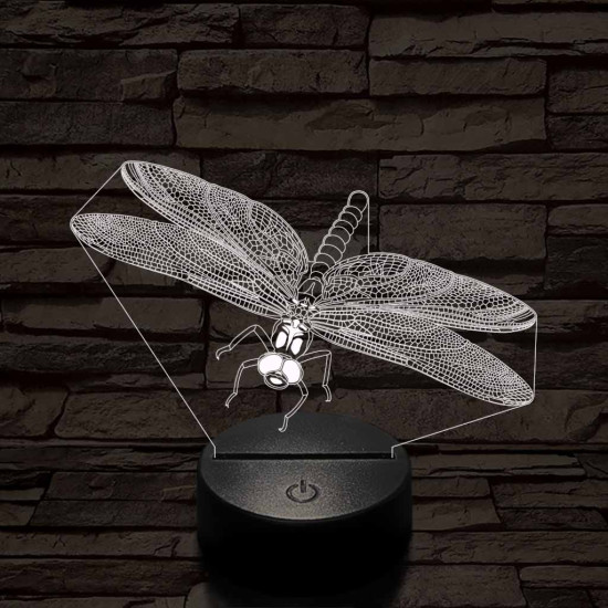 Szitakötő 3D led lámpa
