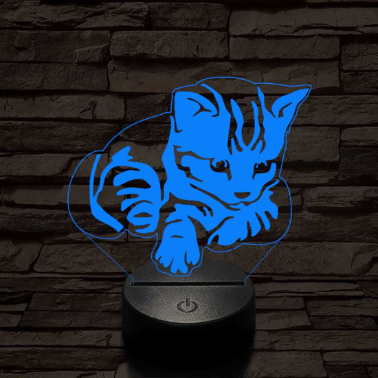 Aranyos cica 7 színű led lámpa