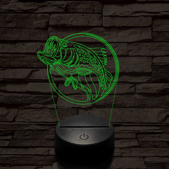 Sügér 7 színű 3D led lámpa