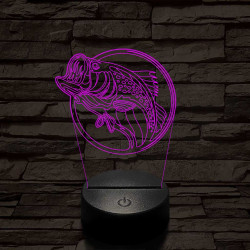 Sügér 7 színű 3D led lámpa