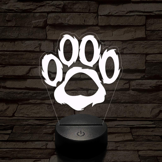 Mancs 7 színű 3D led lámpa