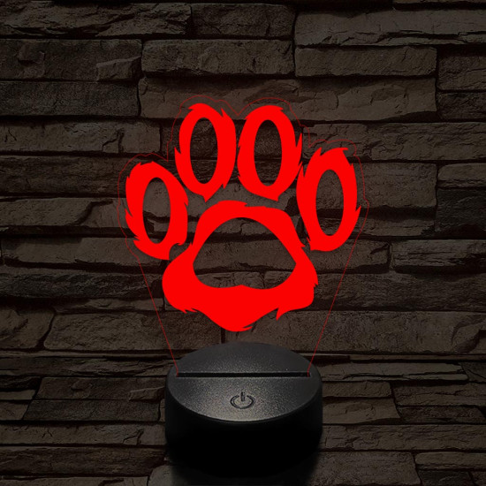 Mancs 7 színű 3D led lámpa