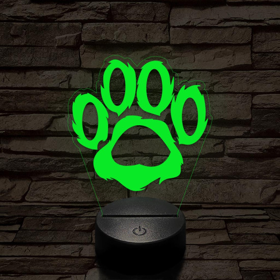 Mancs 7 színű 3D led lámpa