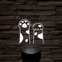 Nyújtózó mancsok  7 színű 3D led lámpa