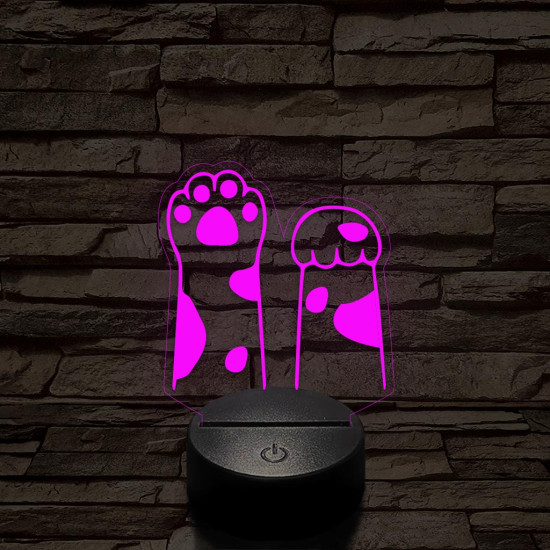 Nyújtózó mancsok  7 színű 3D led lámpa