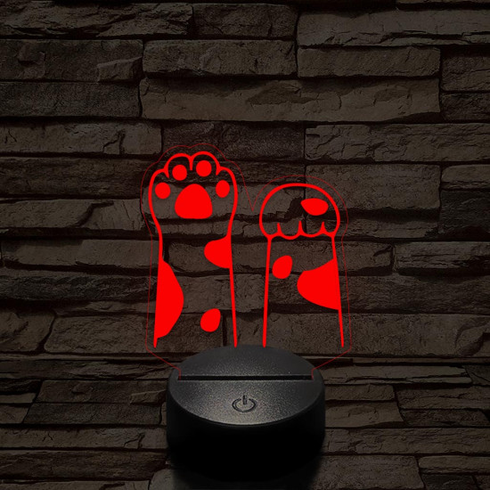 Nyújtózó mancsok  7 színű 3D led lámpa