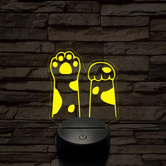 Nyújtózó mancsok  7 színű 3D led lámpa