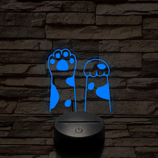 Nyújtózó mancsok  7 színű 3D led lámpa