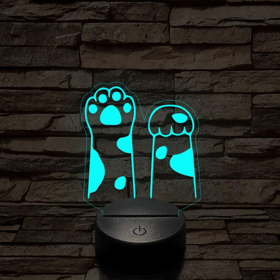 Nyújtózó mancsok  7 színű 3D led lámpa