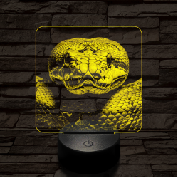 Kobra szemből első 7 színű valósághű 3D led lámpa