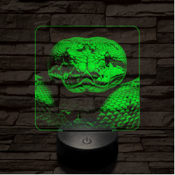 Kobra szemből első 7 színű valósághű 3D led lámpa