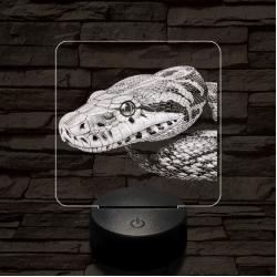 Kobra oldalról első 7 színű valósághű 3D led lámpa