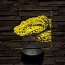 Kobra oldalról első 7 színű valósághű 3D led lámpa