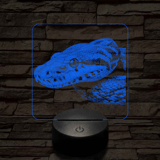 Kobra oldalról első 7 színű valósághű 3D led lámpa