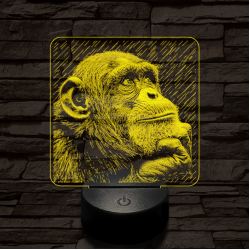 Gondolkodó majom 7 színű valósághű 3D led lámpa